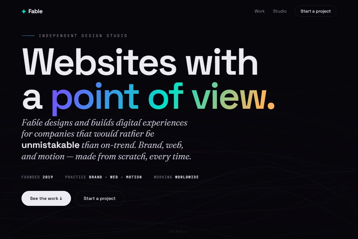 Fable collection of experimental websites